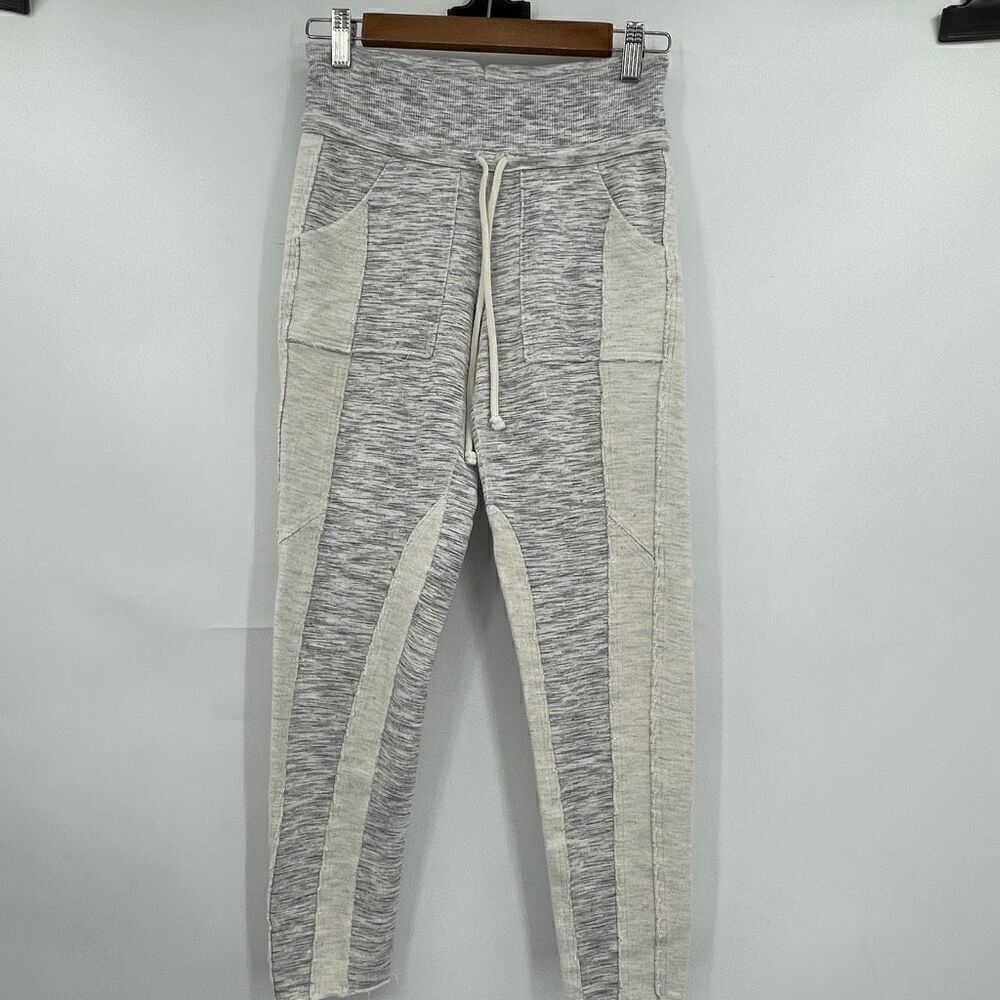 Free People Movement Gray White Active Kyoto High-Rise Ankle Leggings Small